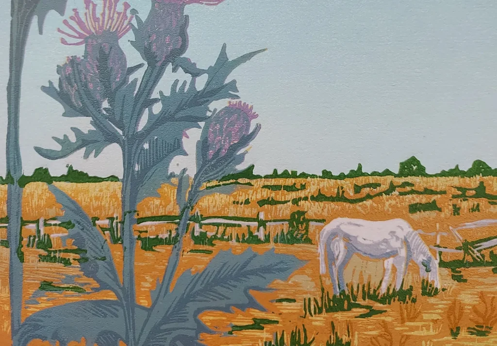Long Hot Summer Original linocut Print