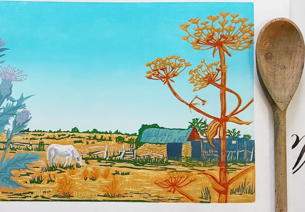 Long Hot Summer Original linocut Print