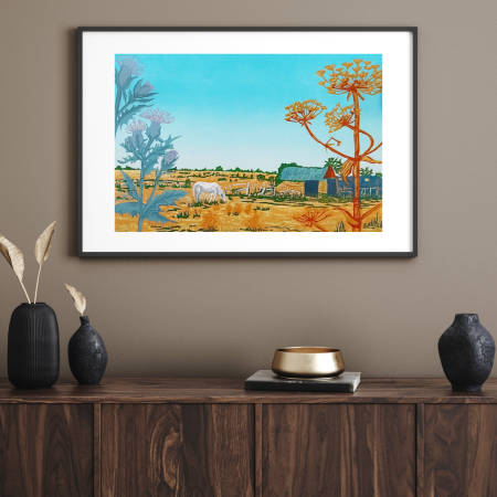 Long Hot Summer Original linocut Print - Image 2