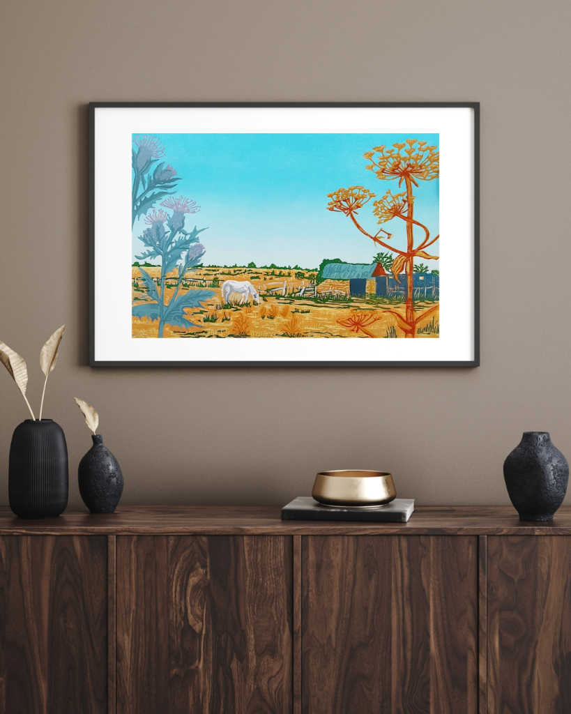 Long Hot Summer Original linocut Print