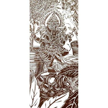 Corner of the Garden Original Linocut Monochrome Print - Image 2