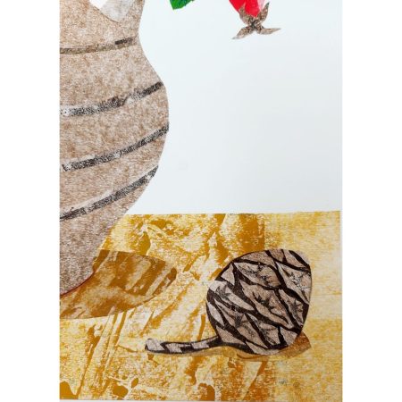 Detail of collaged cone from a larger collager Still Life with Cone by Dehlia Barnard-Edmunds