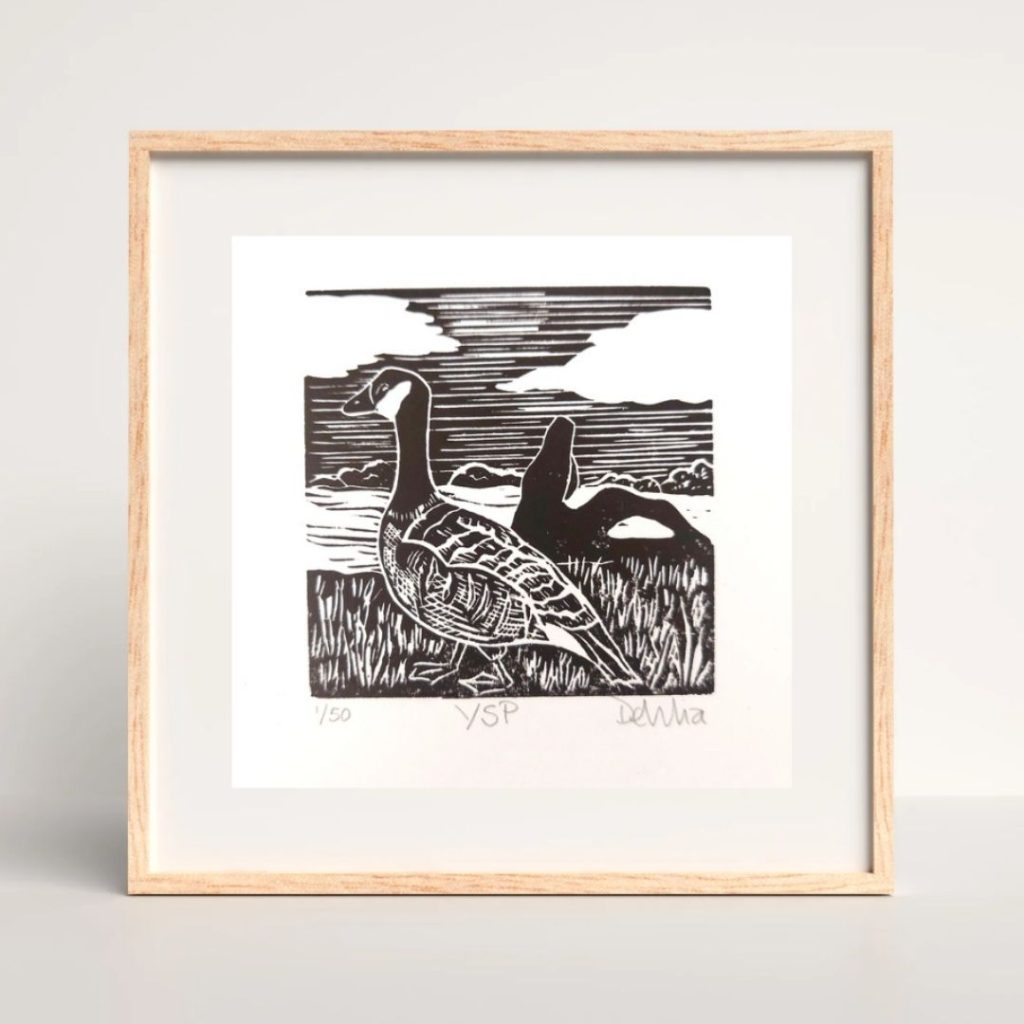 Yorkshire Sculpture Park Original Monochrome Linocut Print