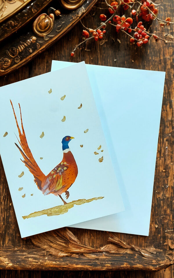 Pheasant Blank Greetings Card From an Original Monoprint